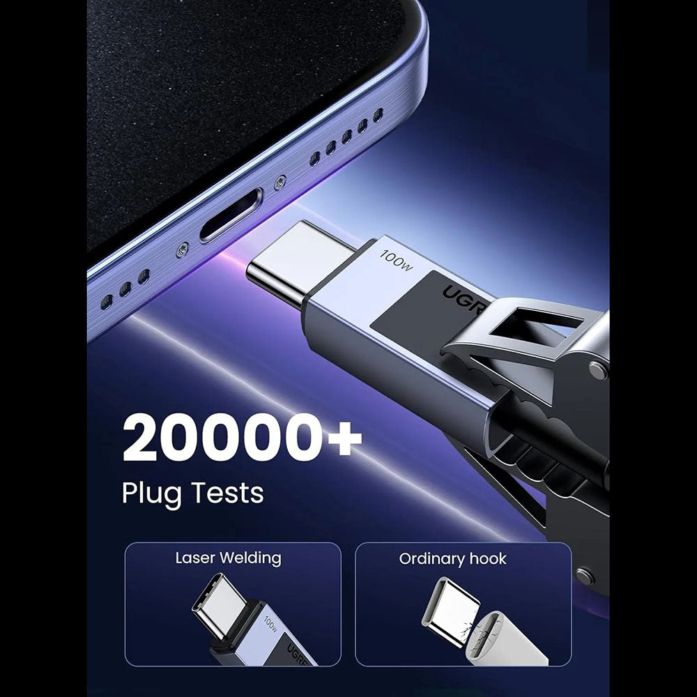 USB-C - USB-C UGREEN L512 adat- és töltőkábel, 100W, 1m, szürke