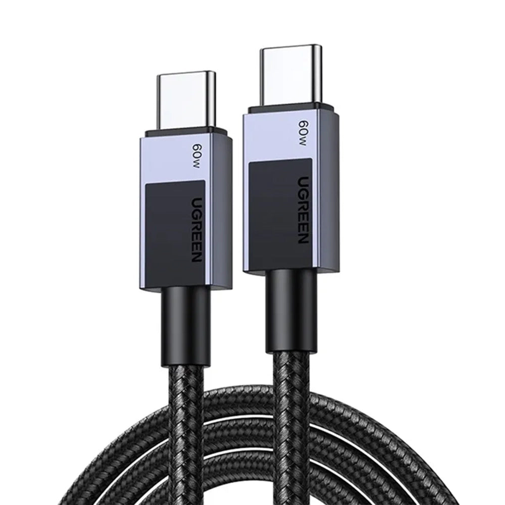 USB-C - USB-C UGREEN L524 adat- és töltőkábel, 60W, 1m, szürke
