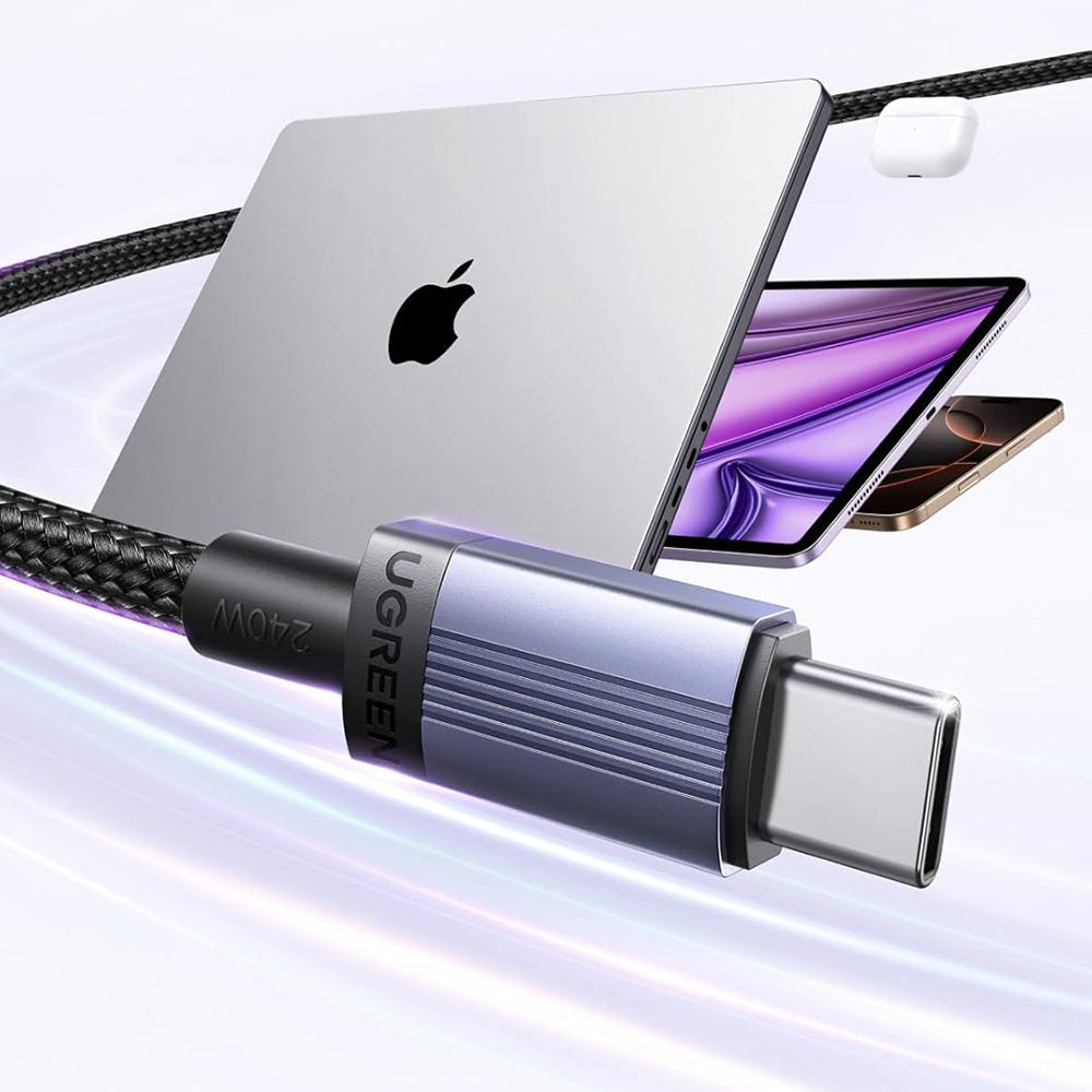 USB-C adat- és töltőkábel - USB-C UGREEN L532, 240W, 1m, szürke