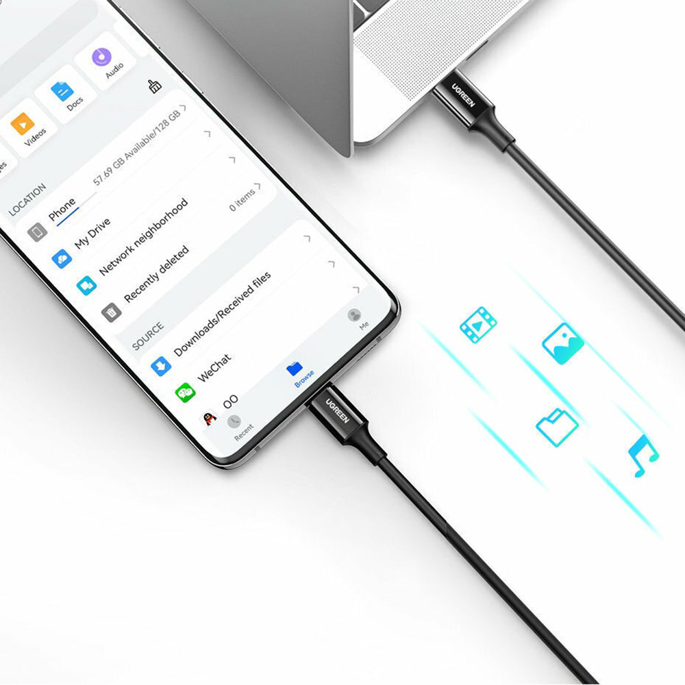 USB-C Data and Charging Cable - USB-C UGREEN US300 (80371), 100W, 1m, Black