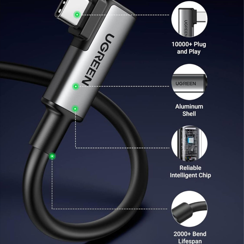 USB-C - USB-C UGREEN US551 (90629) adatszinkronizáló és töltőkábel, 60W, 5m, fekete