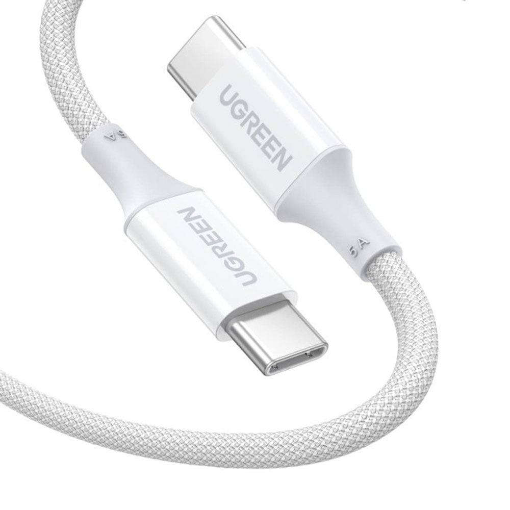 USB-C - USB-C adat- és töltőkábel UGREEN US557 (15267), 100W, 1m, Fehér