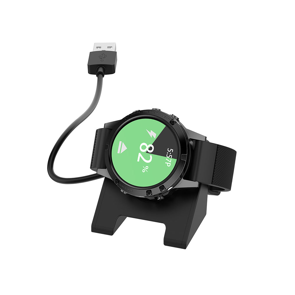Techsuit TGC3 töltőkábel Garmin Fenix 5 Plus / 7X / 6X / 6 / 5 készülékekhez, USB-A, Fekete