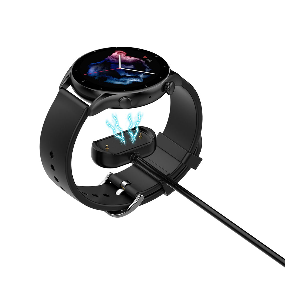 Techsuit THA3 töltőkábel az Amazfit Watch sorozathoz, USB-A, Fekete
