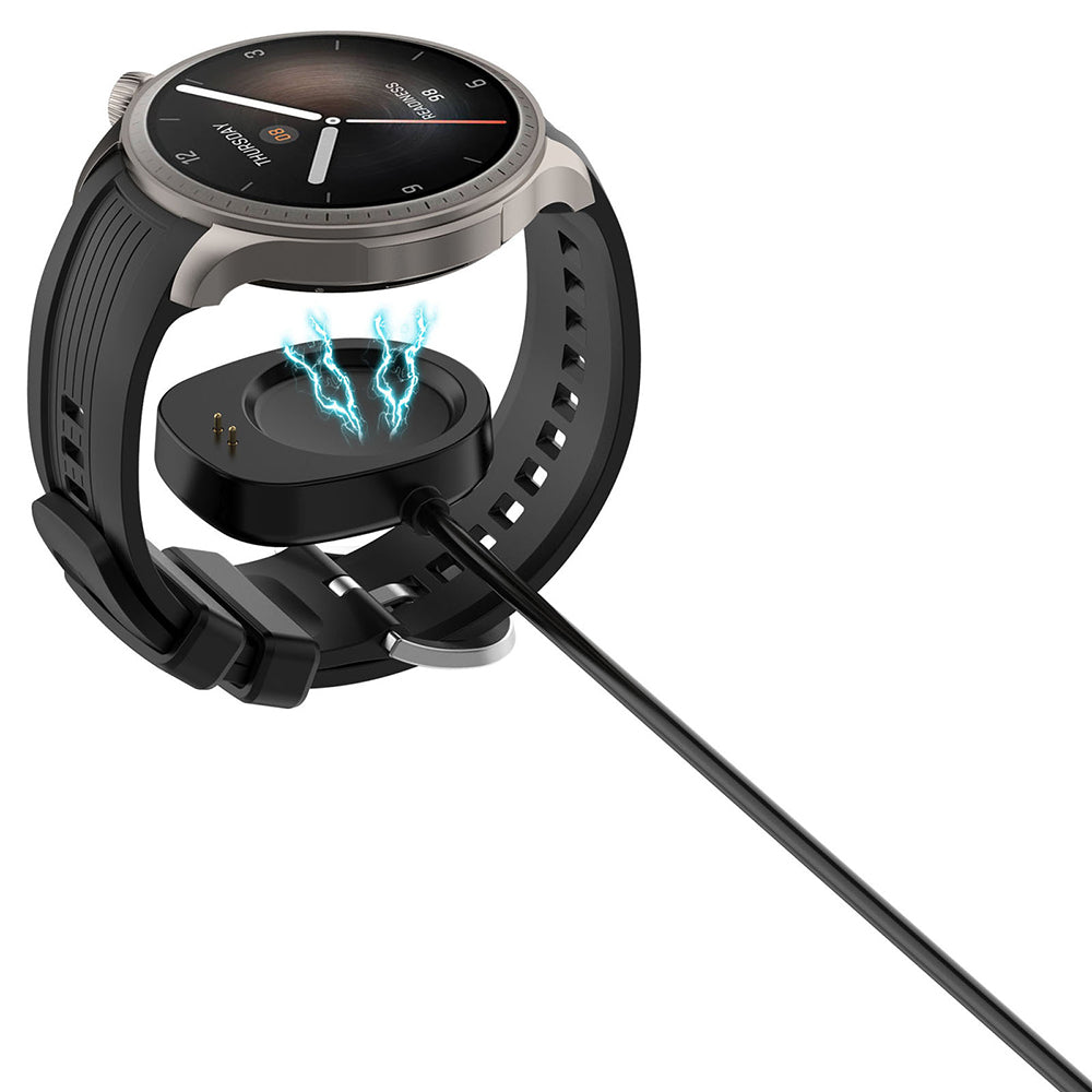 Techsuit THA4 töltőkábel Amazfit T-Rex 3 / Balance készülékekhez, USB-A, Fekete