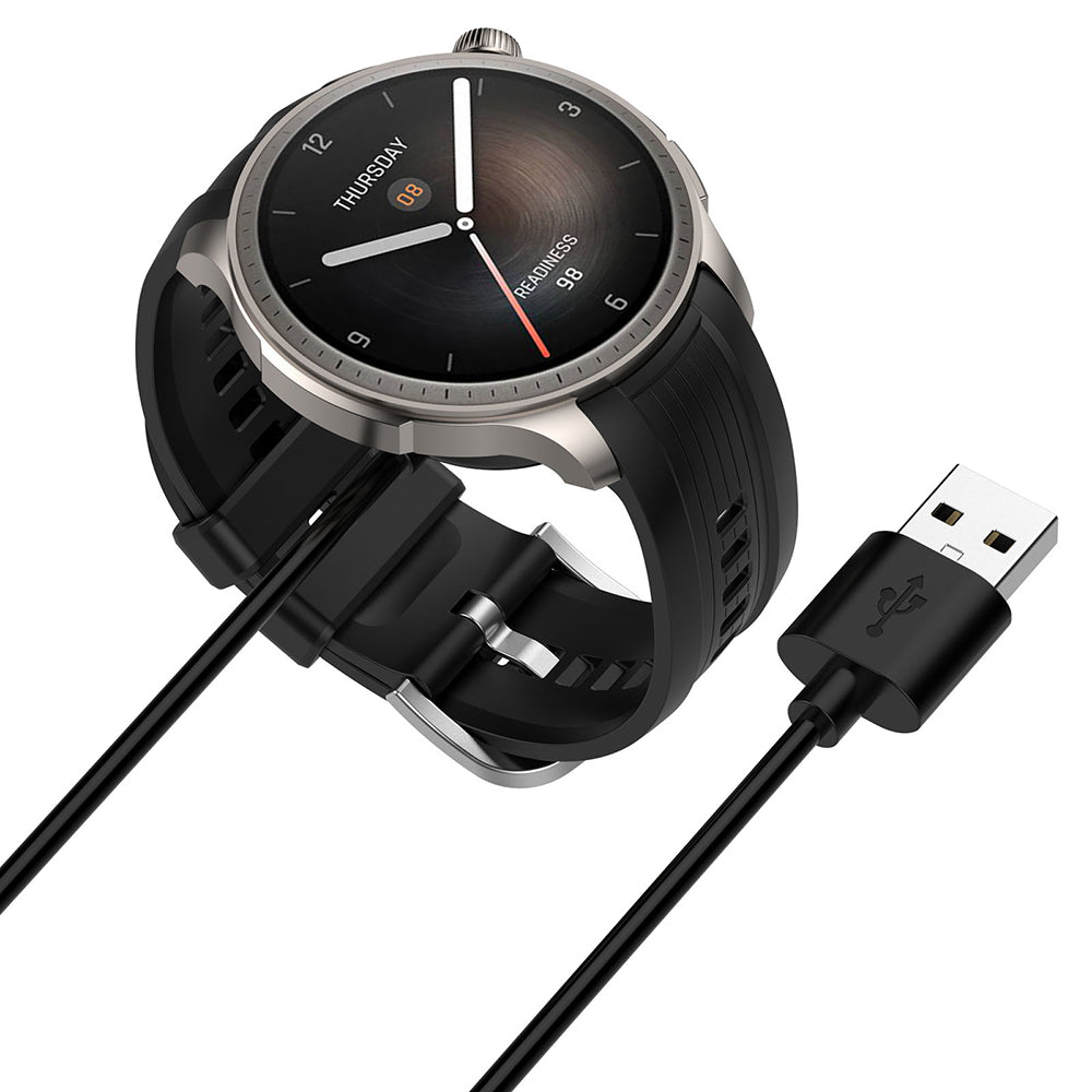 Techsuit THA4 töltőkábel Amazfit T-Rex 3 / Balance készülékekhez, USB-A, Fekete
