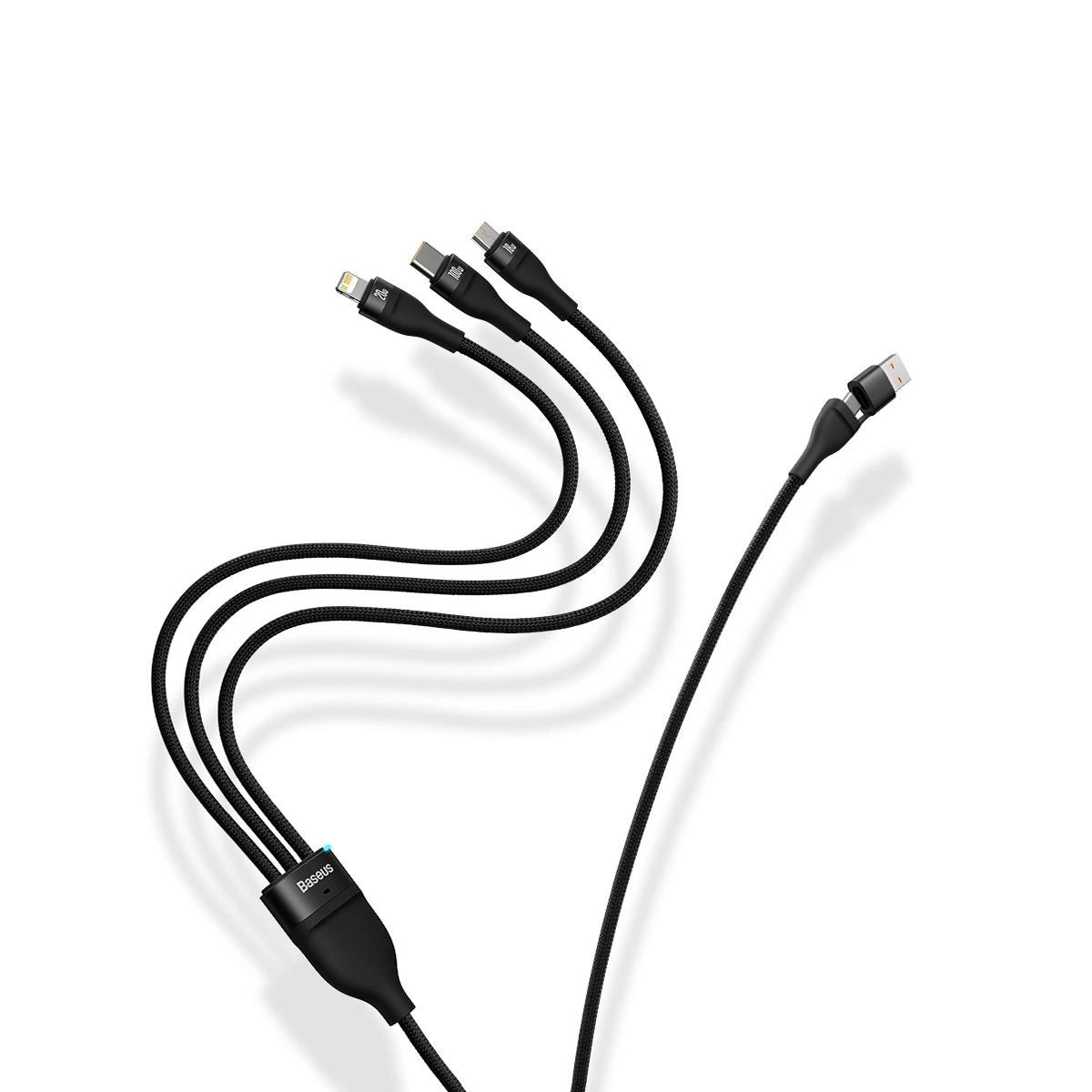 USB-A / USB-C - Lightning / microUSB / USB-C Baseus Flash Series II 3in1, 100W, 1,2m, Fekete CASS030101 Töltőkábel