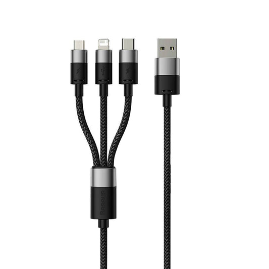 USB-A - Lightning / microUSB / USB-C Baseus StarSpeed 3in1 töltőkábel, 20W, 0.6m, Fekete P10319900111-00