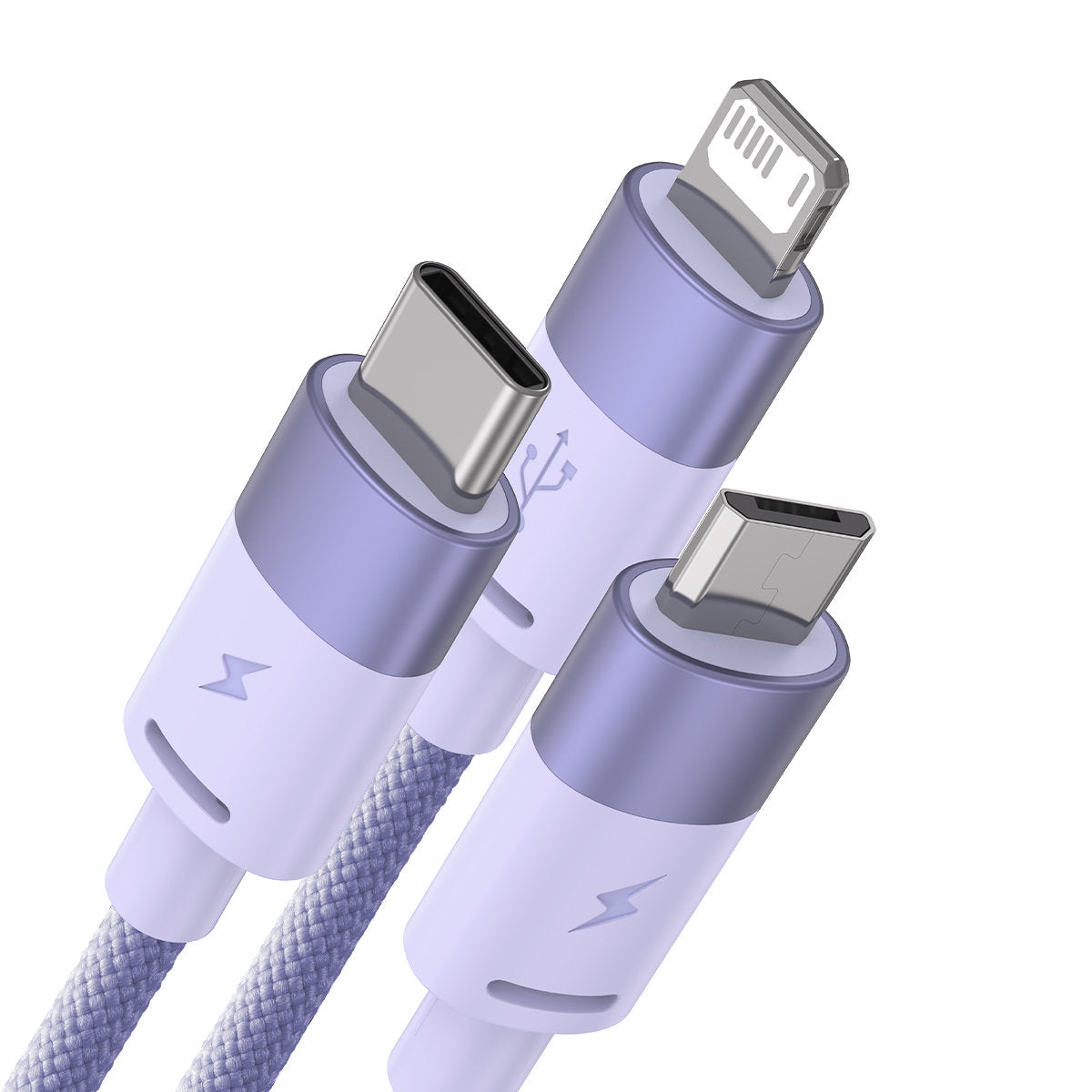 USB-A - Lightning / microUSB / USB-C Baseus StarSpeed 3in1 töltőkábel, 20W, 1.2m, Lila CAXS000005