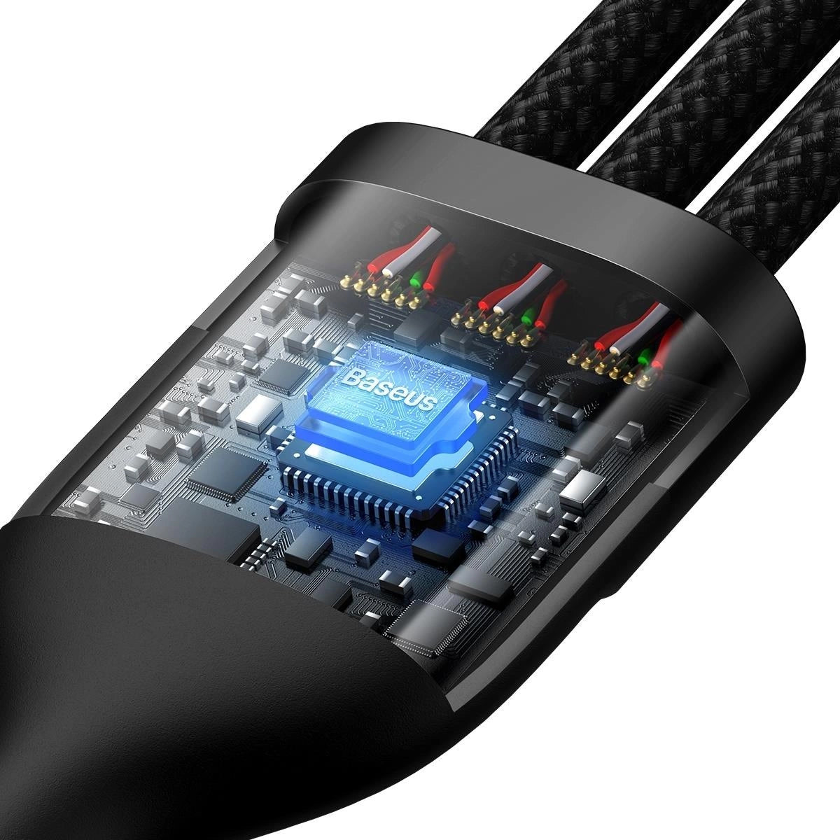 USB-A / USB-C - Lightning / microUSB / USB-C Baseus Flash Series II 3in1, 100W, 1,2m, Fekete CASS030101 Töltőkábel