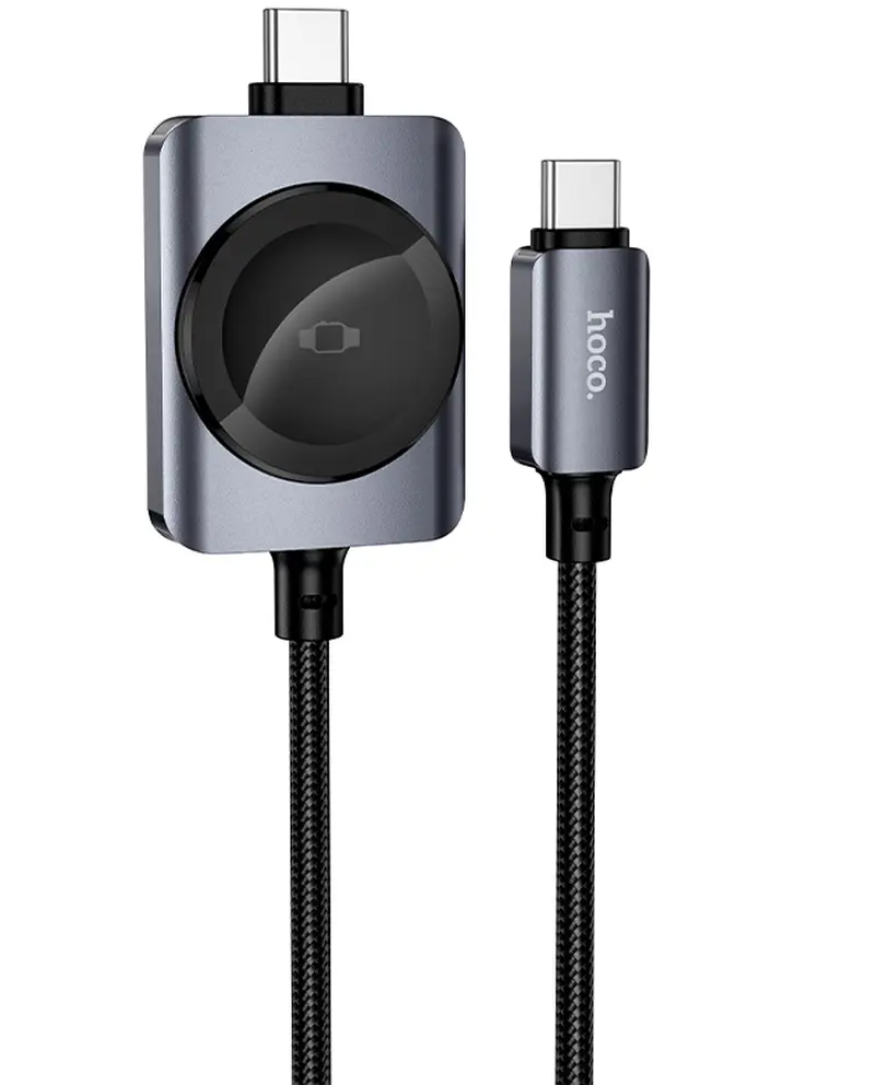 USB-C töltőkábel - USB-C HOCO CW66 2in1, 100W, 1,2m, Fekete