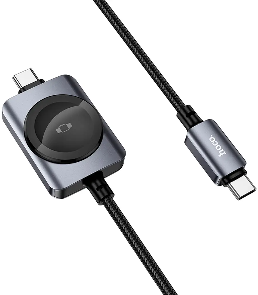 USB-C töltőkábel - USB-C HOCO CW66 2in1, 100W, 1,2m, Fekete
