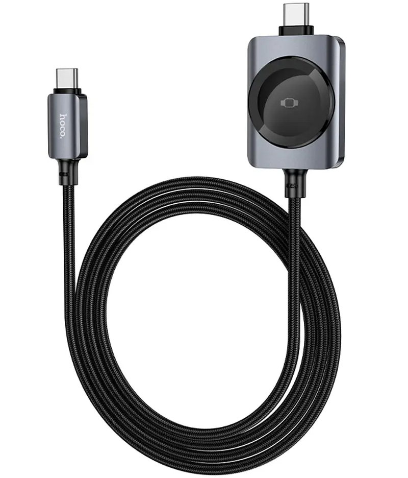 USB-C töltőkábel - USB-C HOCO CW66 2in1, 100W, 1,2m, Fekete