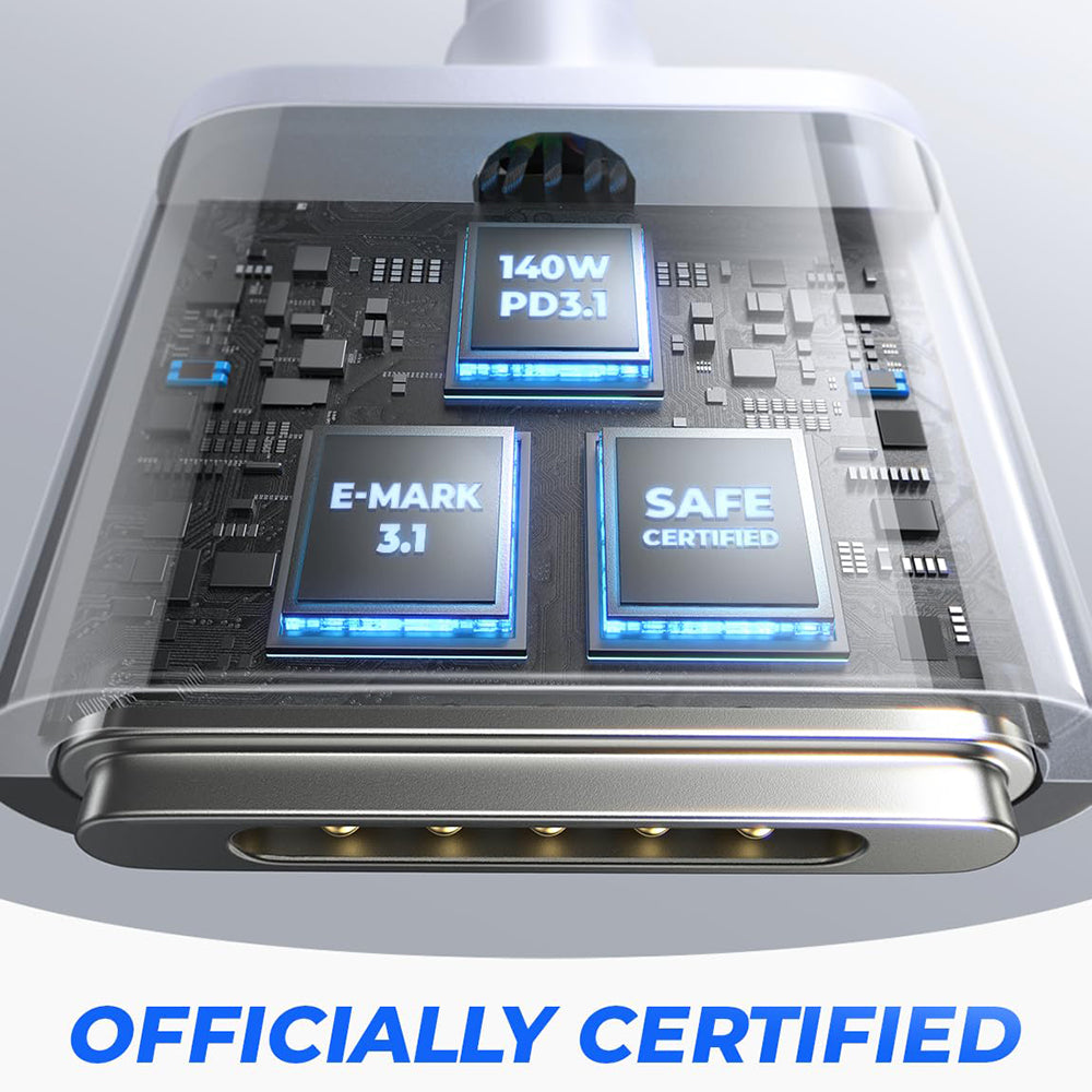 USB-C Töltőkábel - MagSafe 3 Lisen, 140W, 2m, Ezüst YL0123070001