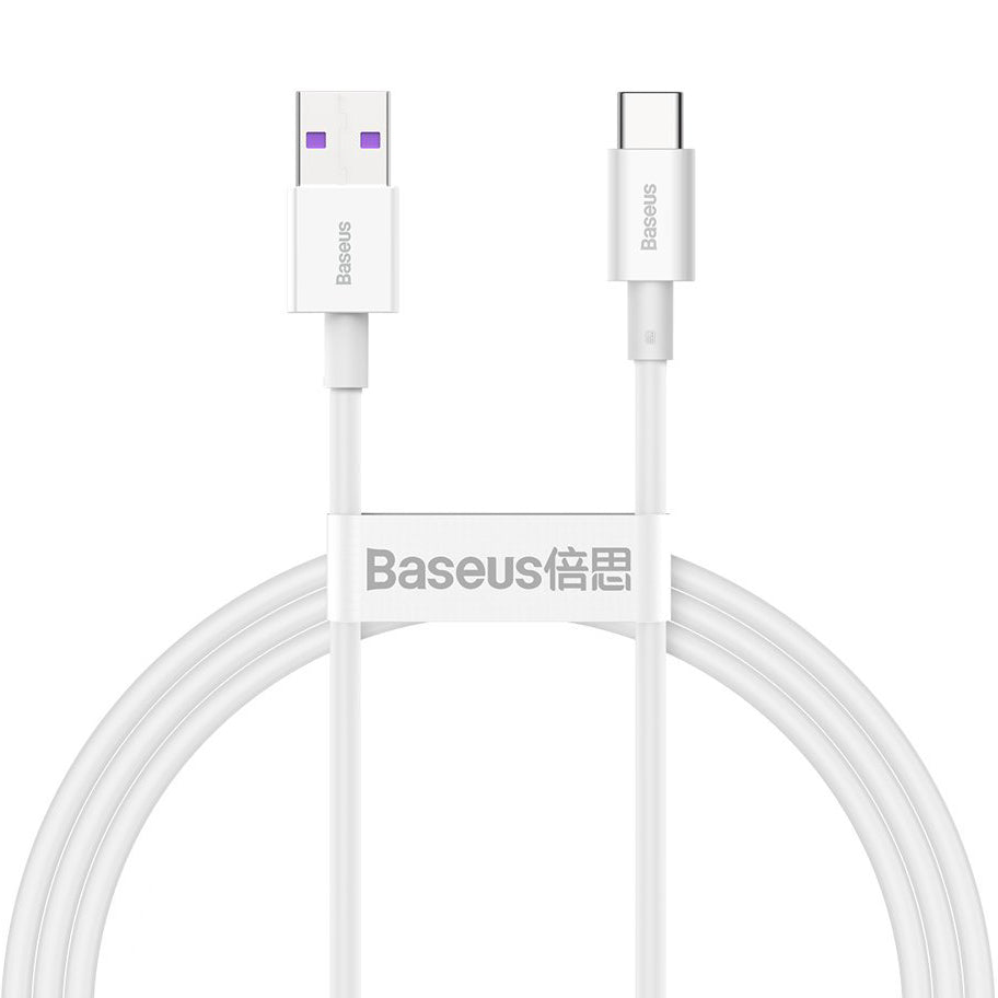 Adat- és töltőkábel USB-A - USB-C Baseus Superior sorozat, 66W, 1m, fehér CATYS-02