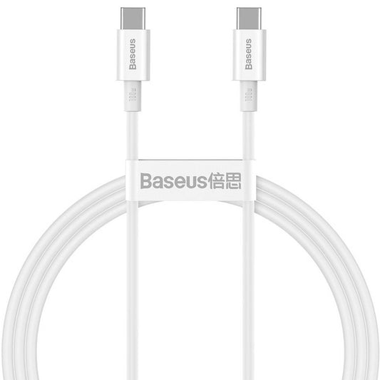 USB-C adat- és töltőkábel - USB-C Baseus Superior sorozat, 100W, 1m, fehér CATYS-B02