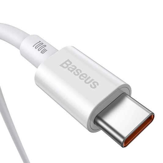 USB-C adat- és töltőkábel - USB-C Baseus Superior sorozat, 100W, 1m, fehér CATYS-B02