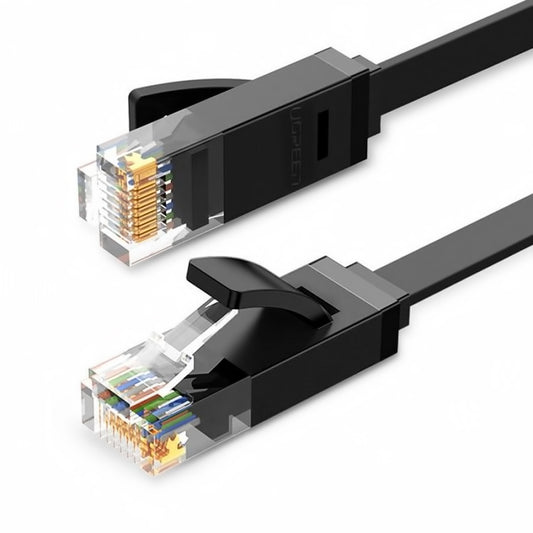 Hálózati kábel UGREEN NW102 lapos, UTP, Cat6, 1m, fekete