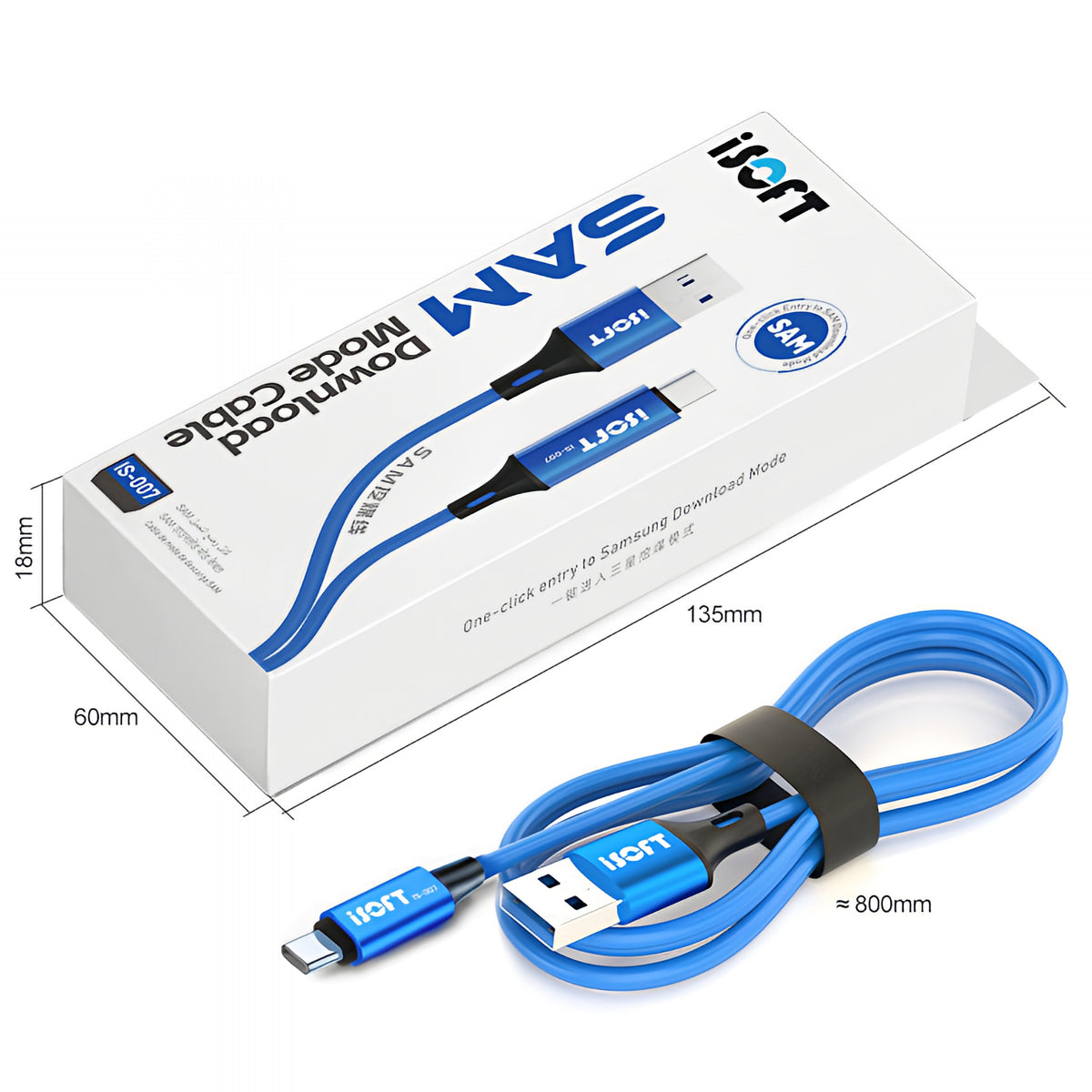 iSOFT IS-007 Adatátviteli Kábel, USB-A - USB-C Interfész