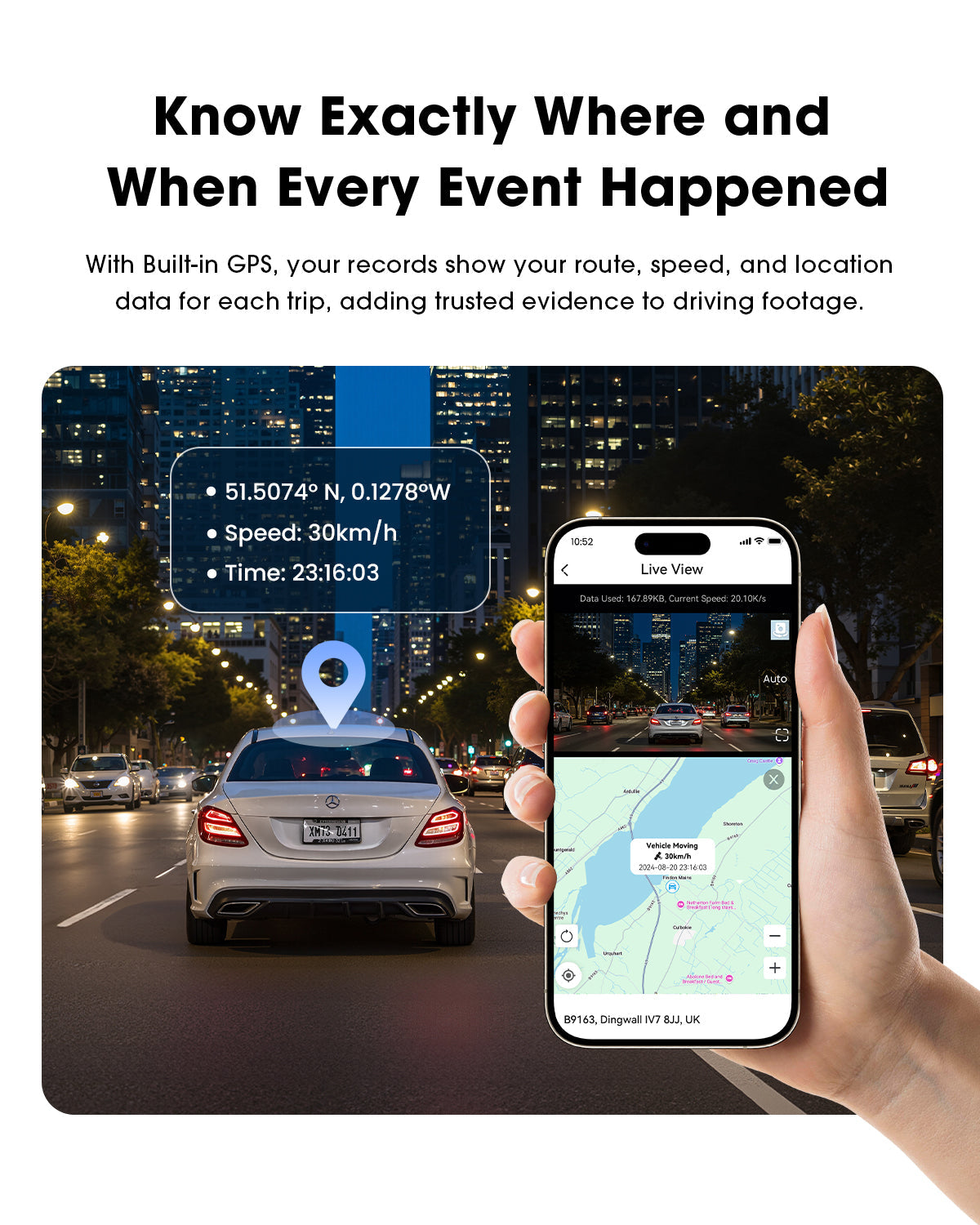 DDPAI N5 Dual 2026 Első-Hátsó Autós Kamera, 4K, Wi-Fi, GPS, AI
