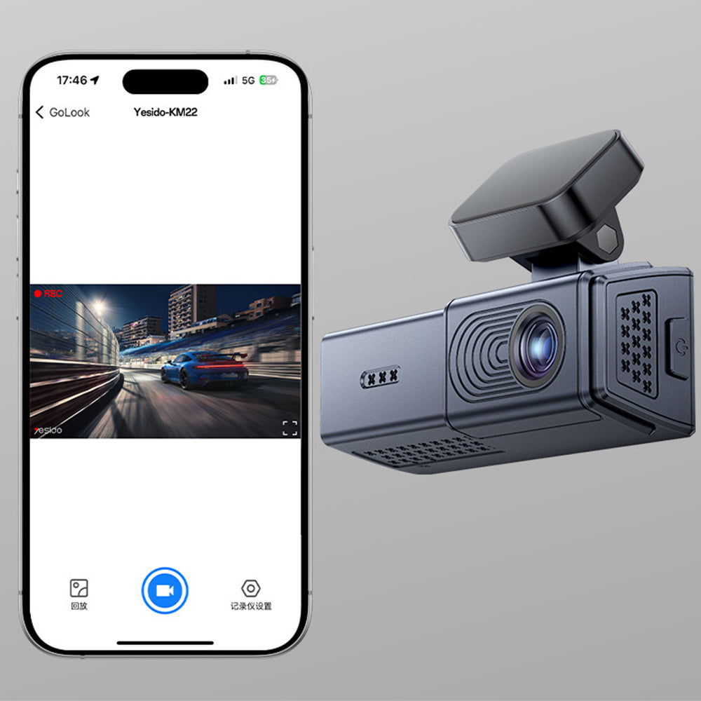 Yesido KM22 autós kamera, 1080P, Wi-Fi, Fekete