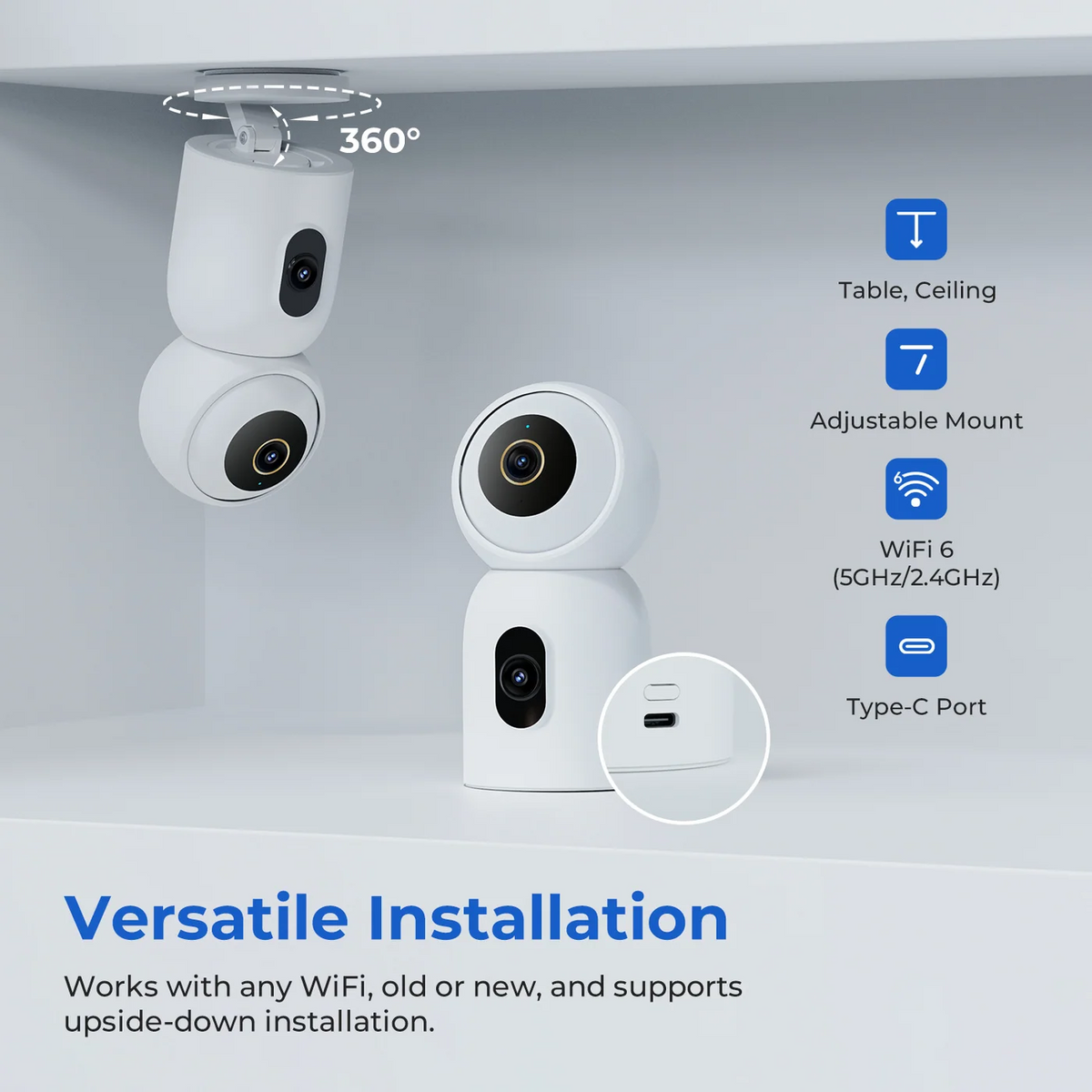 iMILAB C30 Dual megfigyelőkamera, Wi-Fi, 3K, beltéri CMSXJ111A