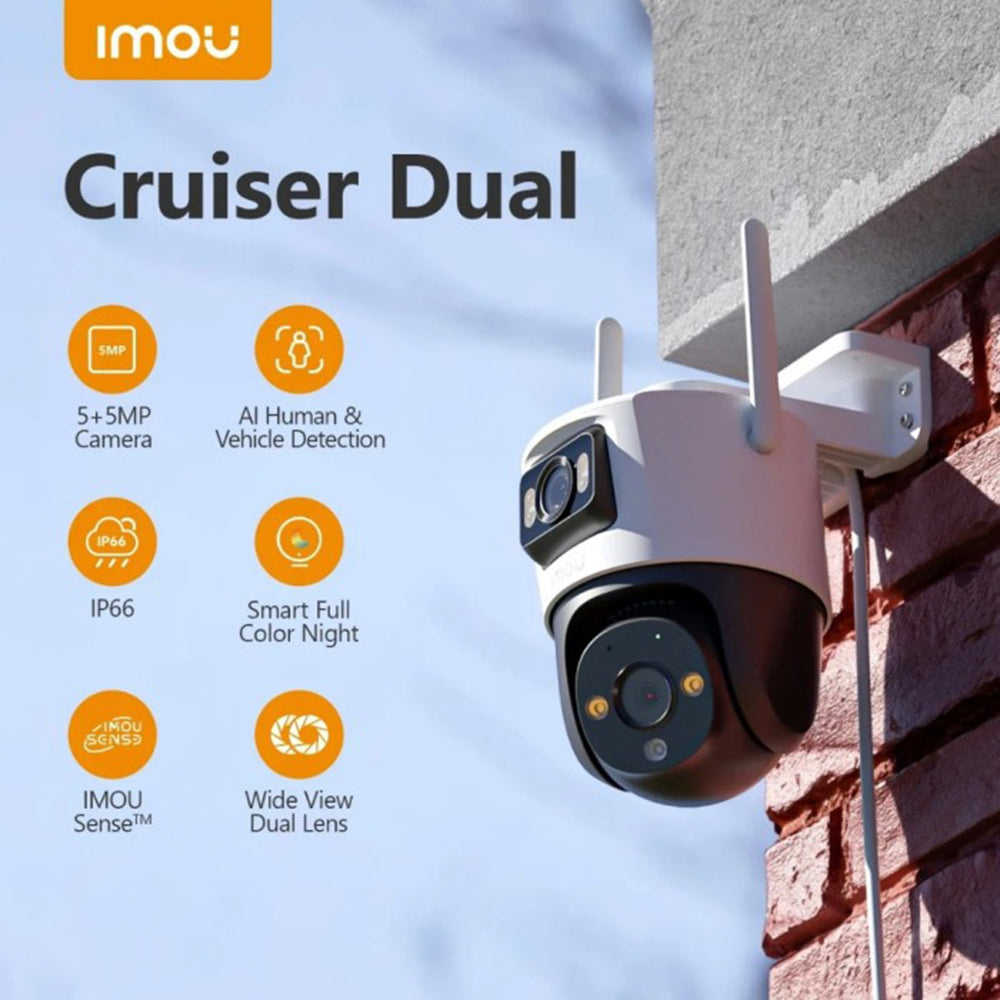 Imou Cruiser Dual kültéri megfigyelőkamera, Wi-Fi, 2.8K + 2.8K, IP66, fehér IPC-S7XP-10M0WED-0360B