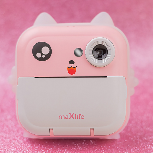 MaXlife MXPC-100 Kids digitális fényképezőgép nyomtatási funkcióval, rózsaszín