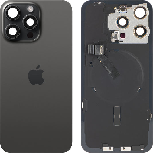 Akkumulátorfedél Apple iPhone 15 Pro Max, fekete (fekete titán), Swap