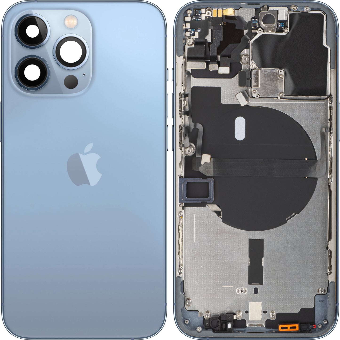 Apple iPhone 13 Pro akkumulátorvédő, fél tokkal, kék (Sierra Blue), Swap