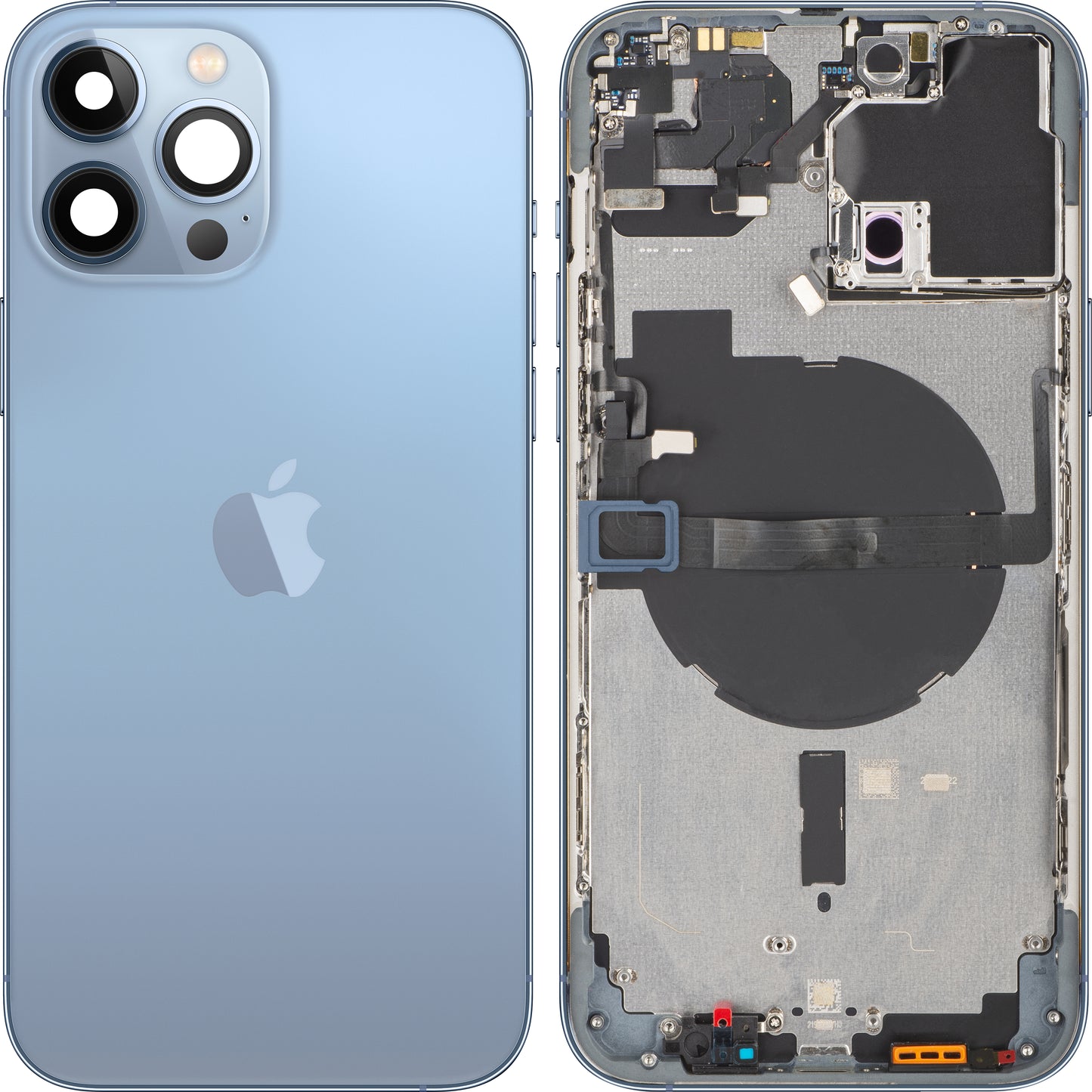 Apple iPhone 13 Pro Max akkumulátorvédő, középső tokkal, kék (Sierra Blue), cserélhető