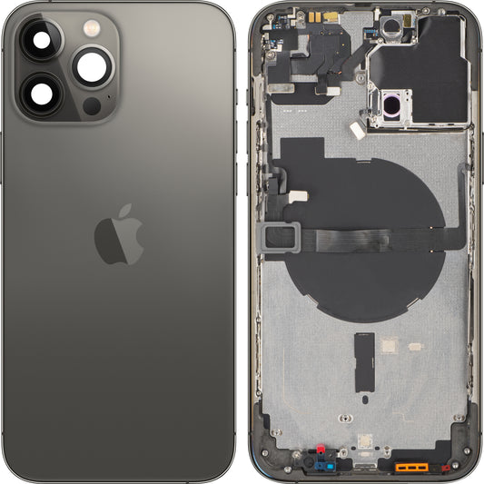 Apple iPhone 13 Pro Max akkumulátorvédő, fél tokkal, fekete (grafit), Swap