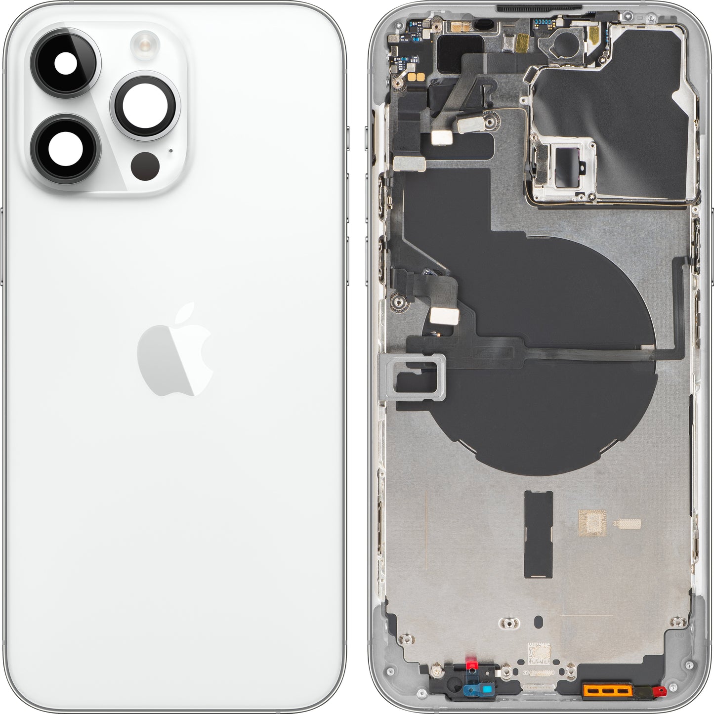 Apple iPhone 14 Pro Max akkumulátorvédő, középső tokkal, ezüst, cserélhető