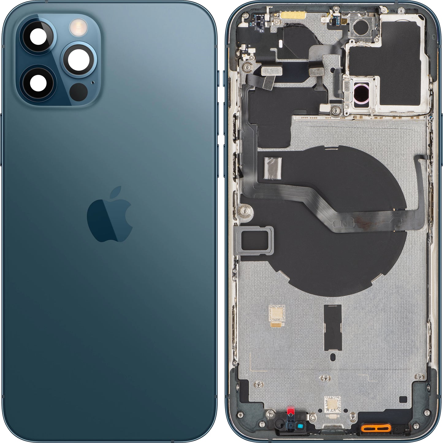 Apple iPhone 12 Pro Max akkumulátorvédő, fél tokkal, kék (Csendes-óceáni kék), Swap