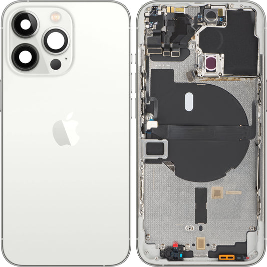 Apple iPhone 13 Pro akkumulátorvédő, középső tokkal, ezüst, cserélhető