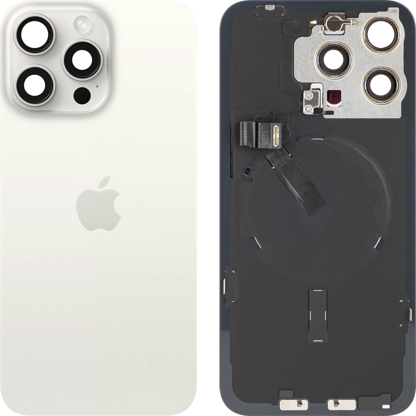 Apple iPhone 15 Pro Max akkumulátorfedél, Fehér (White Titanium), Csere