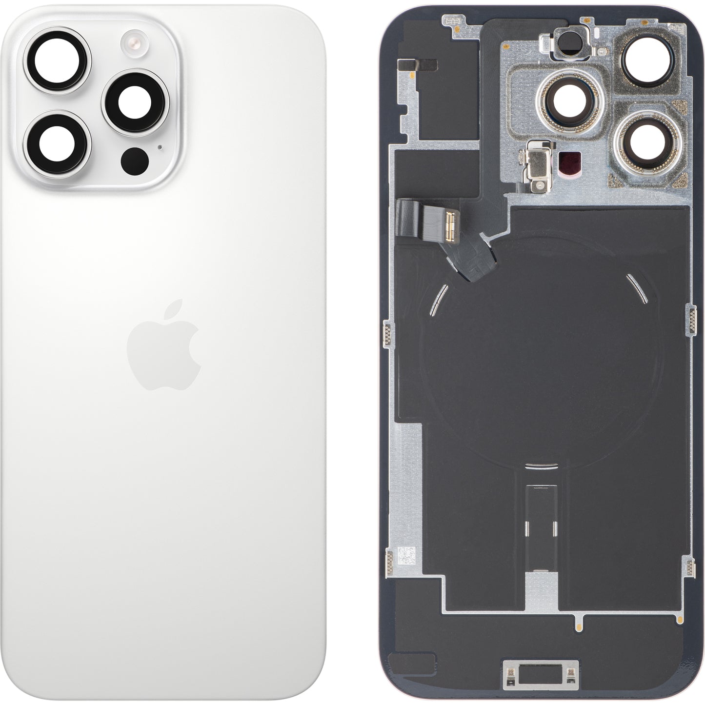 Apple iPhone 16 Pro Max akkumulátorfedél, Fehér (White Titanium), Csere