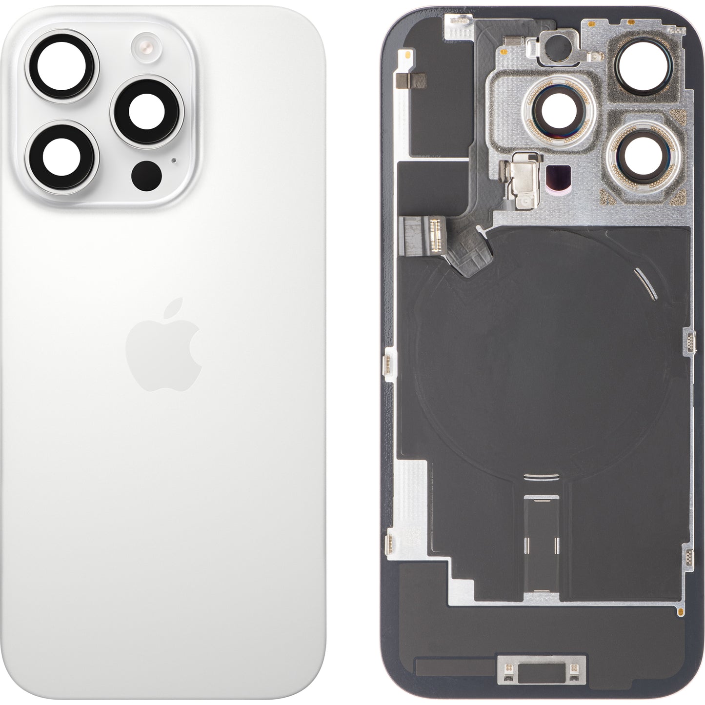 Apple iPhone 16 Pro akkumulátorfedél, Fehér (White Titanium), Swap