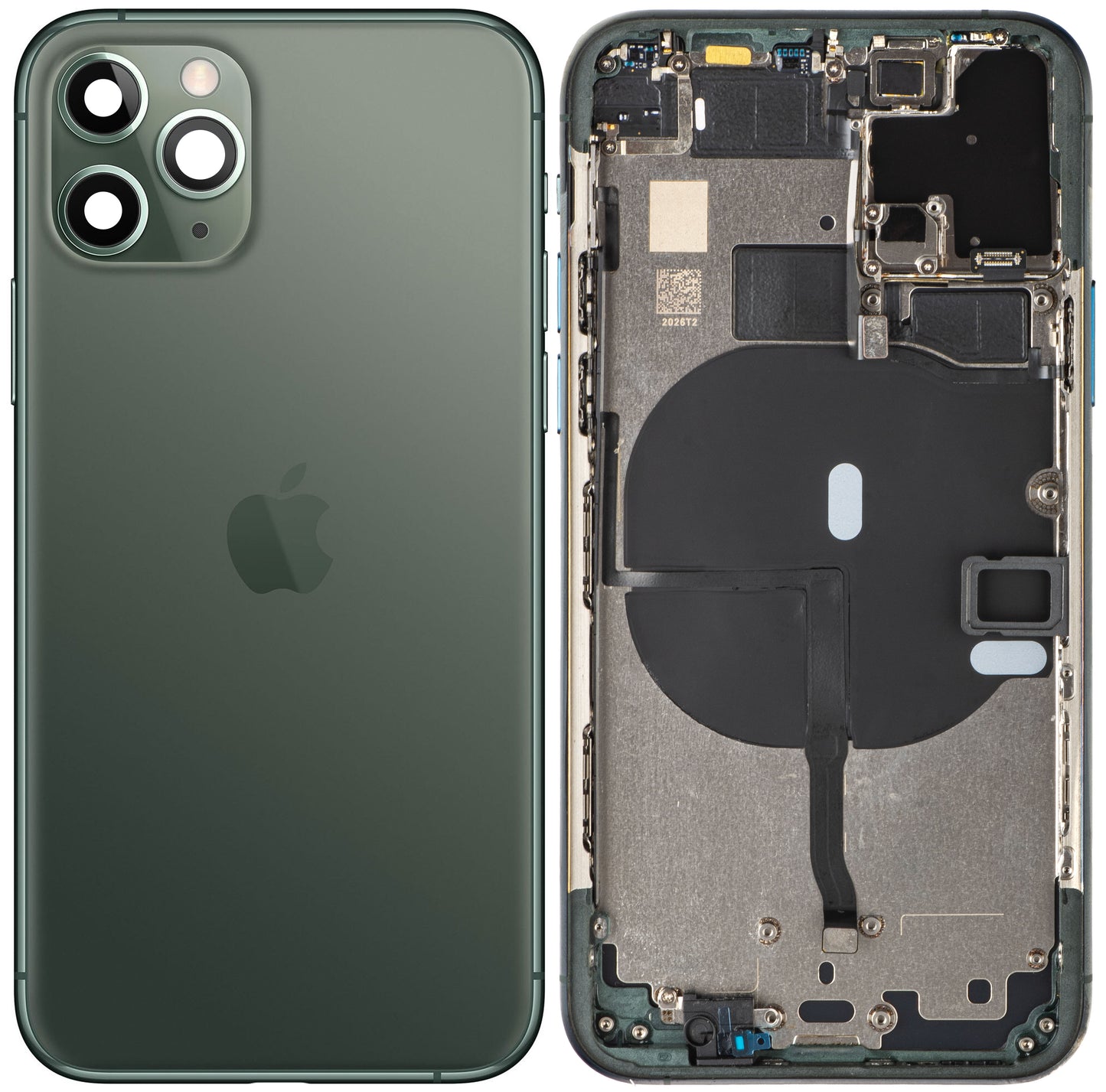 Apple iPhone 11 Pro akkumulátor fedél, középházzal, Zöld (Midnight Green), Swap