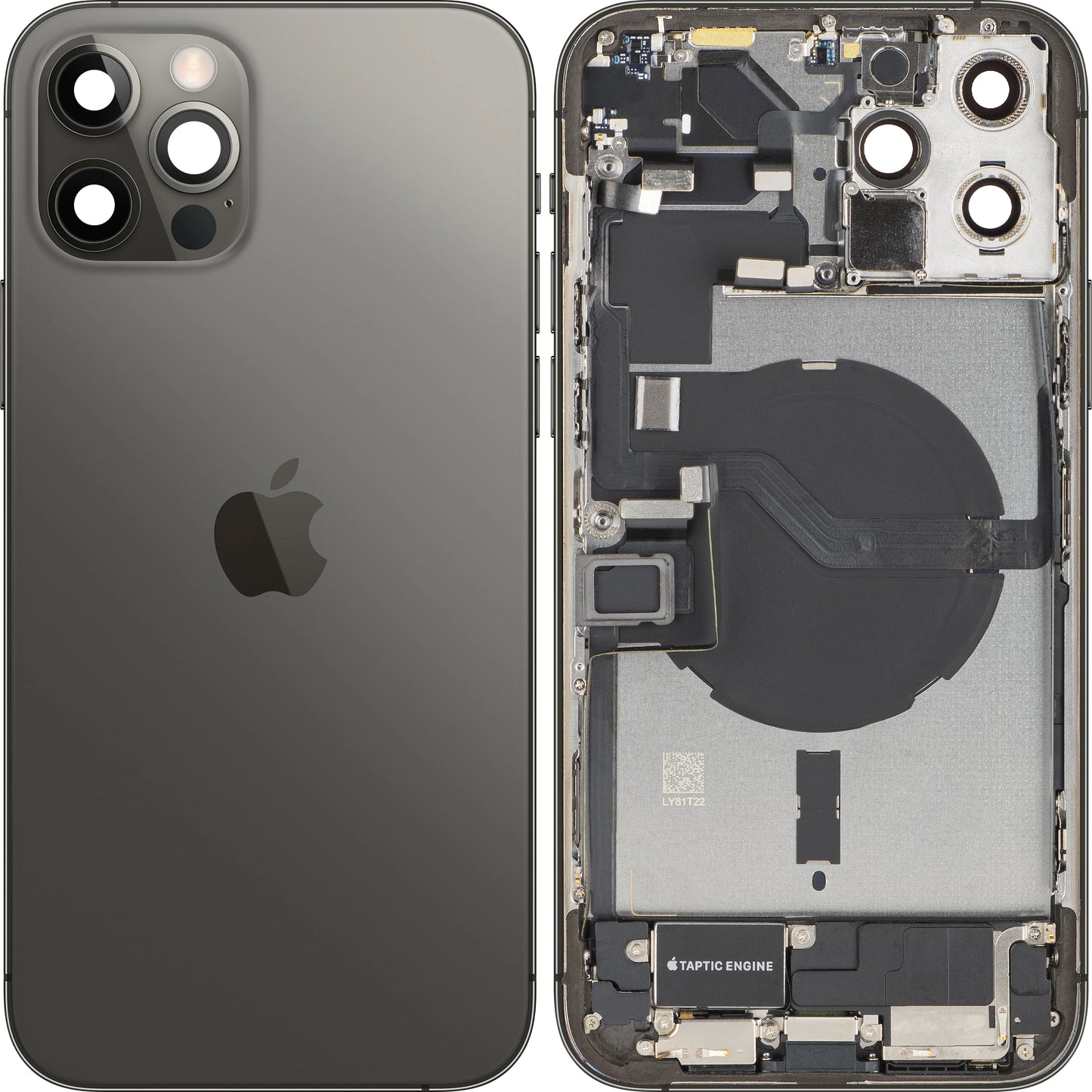 Apple iPhone 12 Pro Max Battery Cover, With Middle Frame, Full Parts, Graphite (Graphite), Swap