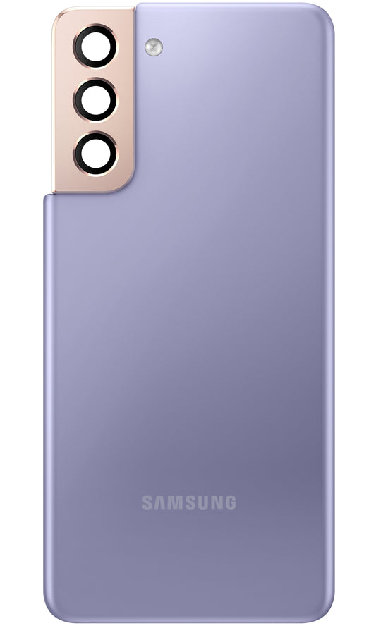 Akkumulátorfedél Samsung Galaxy Galaxy S21 5G G991, hátsó kamera üveggel, lila, használt, használt