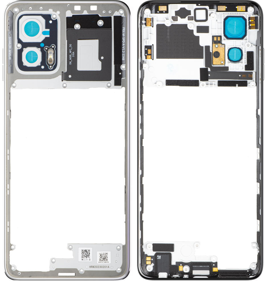 Motorola Moto G73 középház, ezüst (Lucent White), Service Pack 5S58C22265