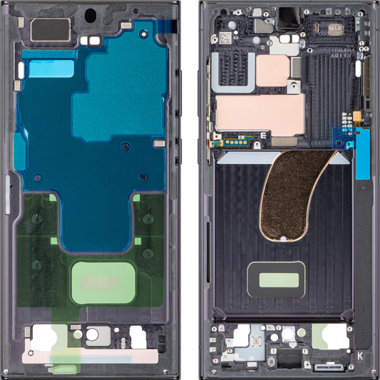 Mijloc tok Samsung Galaxy S23 Ultra S918, fantom fekete, szervizcsomag GH96-15833A