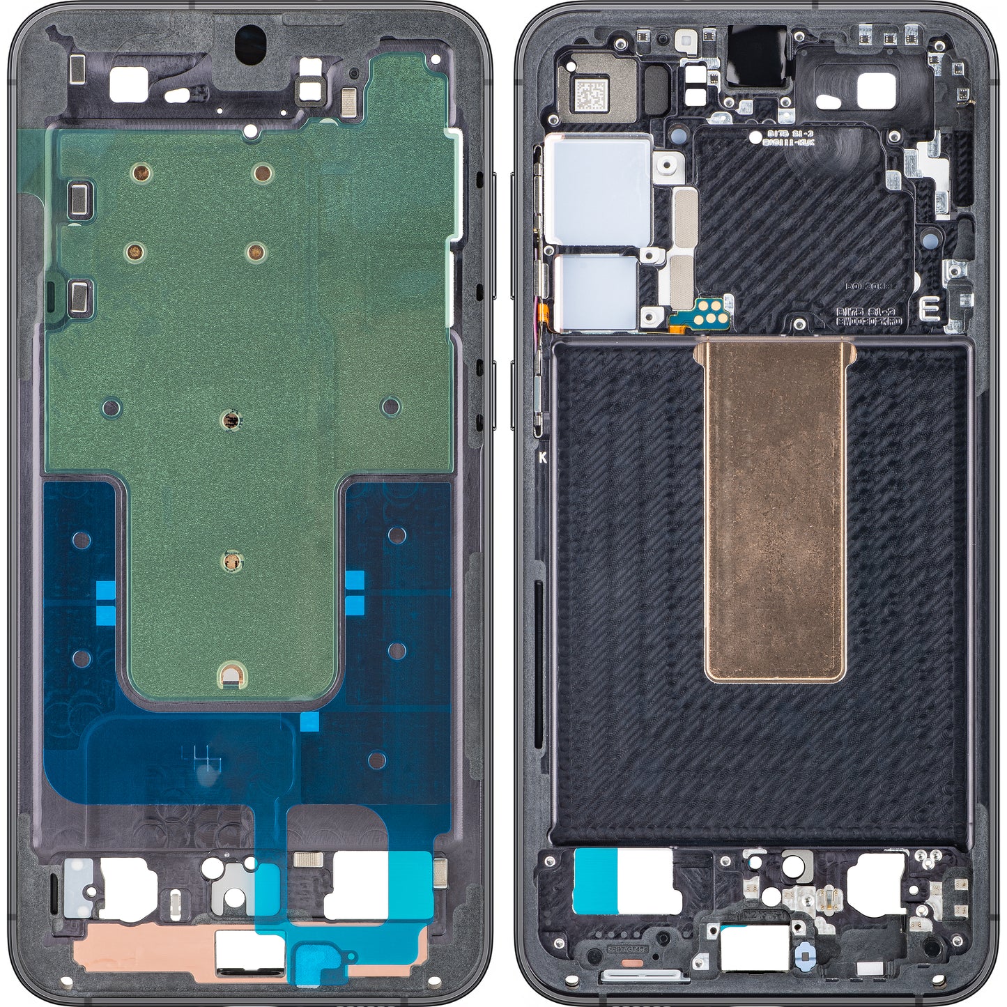 Samsung Galaxy S23+ S916 középház, Fekete (Phantom Black), Service Pack GH96-15838A