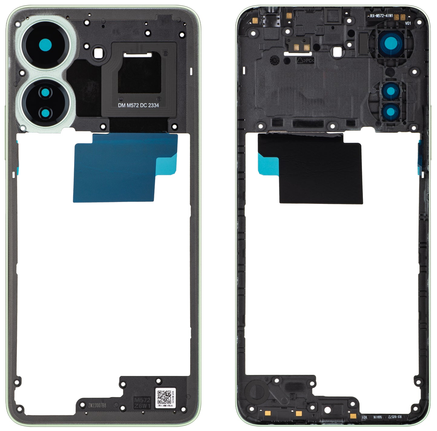 Xiaomi Redmi 13C NFC középház, Zöld (Clover Green), Service Pack 560002C3UN00