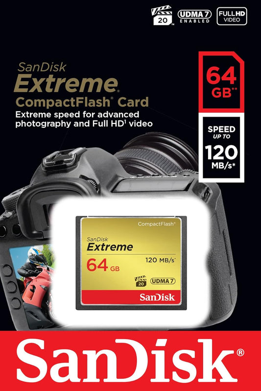 SanDisk Extreme CompactFlash memóriakártya, 64Gb, UDMA 7 SDCFXSB-064G-G46