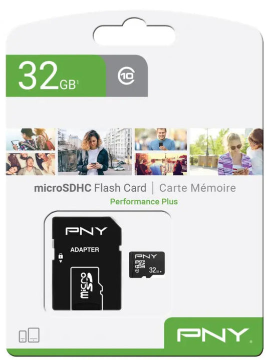 PNY Performance Plus microSDHC memóriakártya, 32GB, 10-es osztály, adapterrel P-SDU32G10PPL-GE