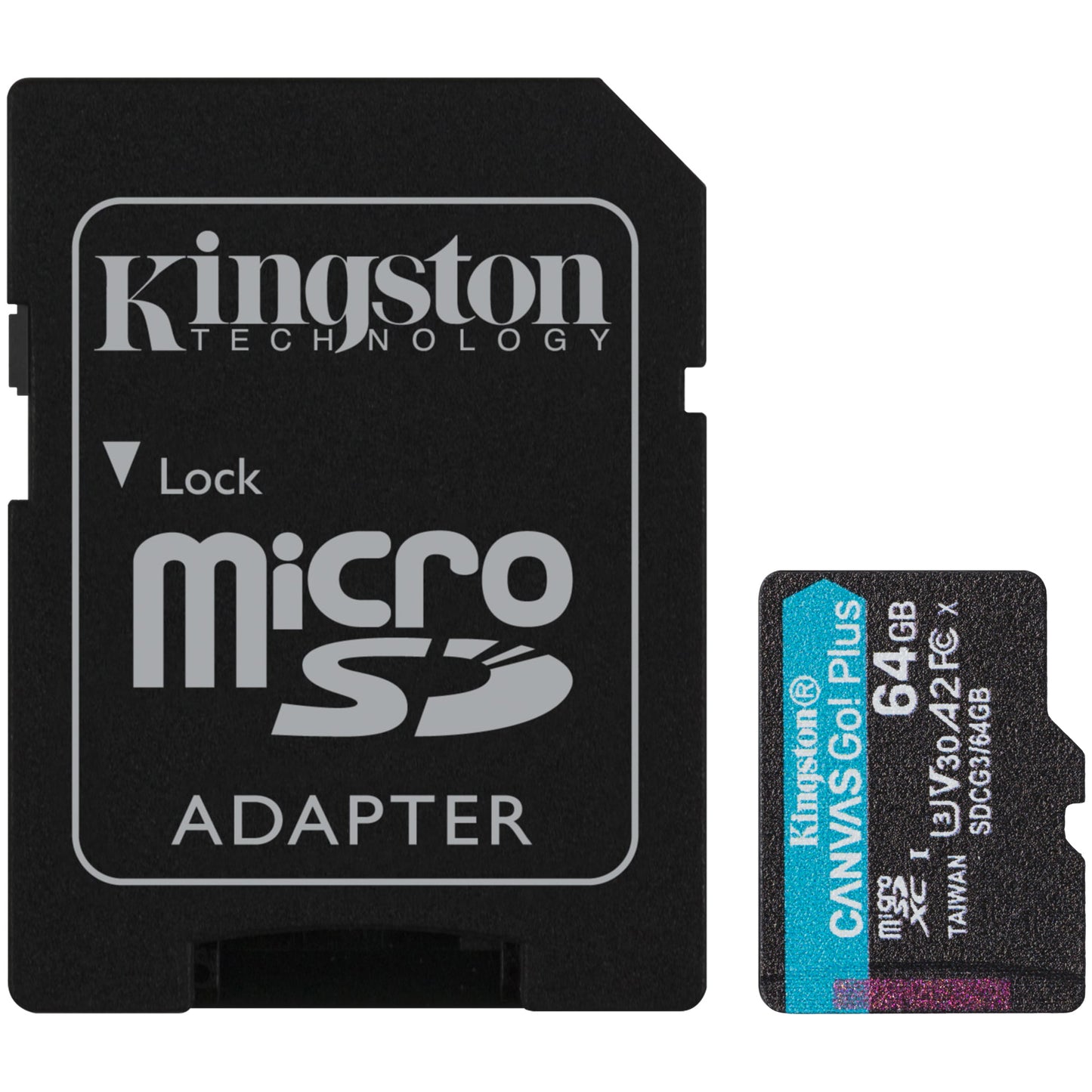 Kingston Canvas Go Plus Android A2 microSDXC memóriakártya, 64GB, 10-es osztály / UHS-1 U3, adapterrel SDCG3/64GB