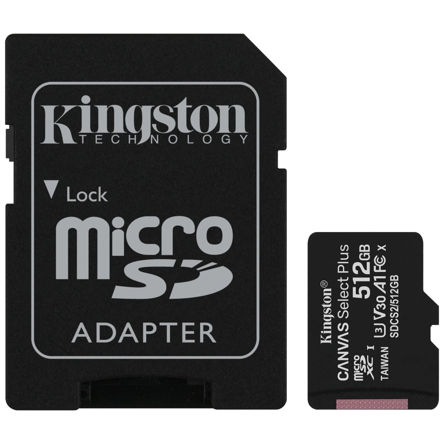 Kingston Canvas Select Plus Android A1 microSDXC memóriakártya, 512GB, 10-es osztály / UHS-1 U3, SD adapterrel SDCS2/512GB