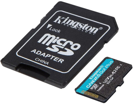 Kingston Canvas Go Plus Android A2 microSDXC memóriakártya, 64Gb, 10. osztály / UHS-1 U3, SDCG4/64GB adapterrel